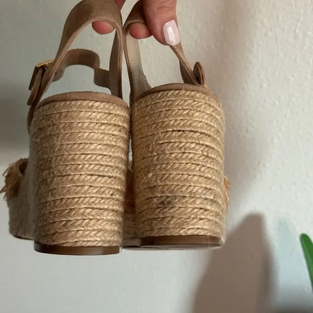 Paloma Barcelo Raffia Espadrille Wedges 39